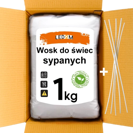 Wosk do świec sypanych | wosk perłowy do świec 1 kg + Knoty GRATIS
